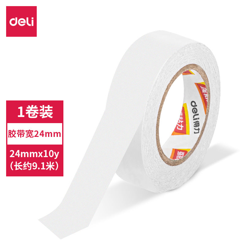 Deli double-sided tape high viscosity small roll core student use children's handmade transparent cotton paper tape double-sided tape wholesale