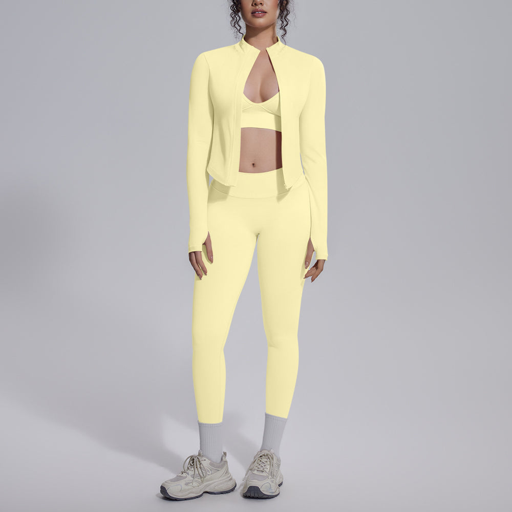 Seamless cross-border yoga set: tummy control, slimming, quick-dry activewear for fitness, outdoor leisure, running, and sports - multi-piece set