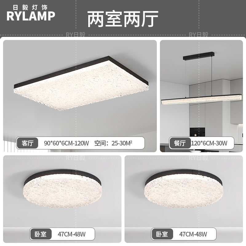 Italian minimalist living room glacier ceiling light modern simple rectangular resin light high-end sense Zhongshan lighting