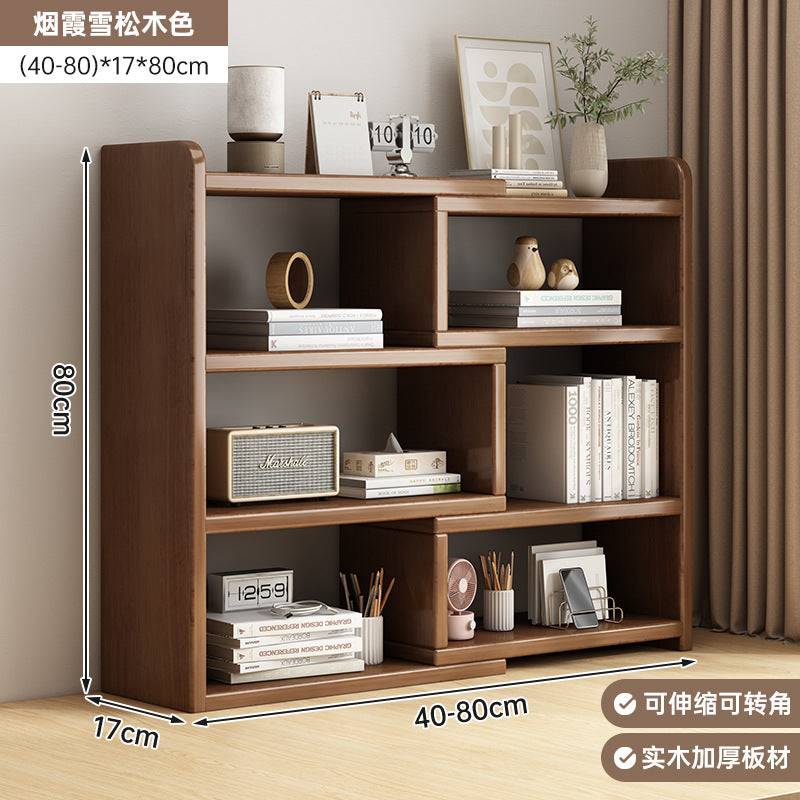 Solid wood bookshelf Desktop shelf Children's desk Storage rack Household desk Small bookcase Office storage cabinet