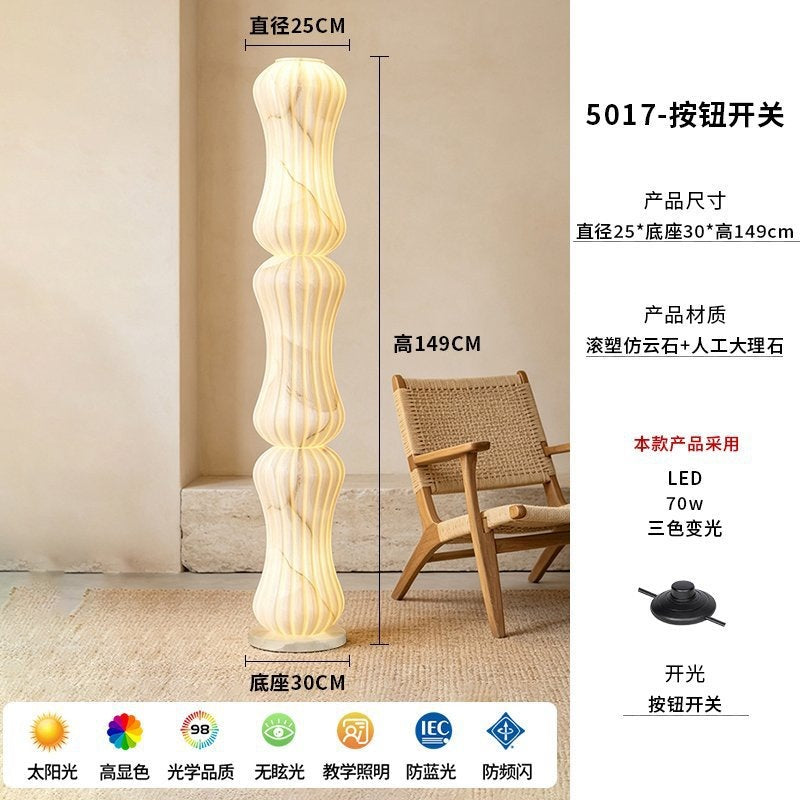Imitation marble cream style vertical floor lamp hotel b&b decorative lamp scandinavian house elegant small waist floor lamp