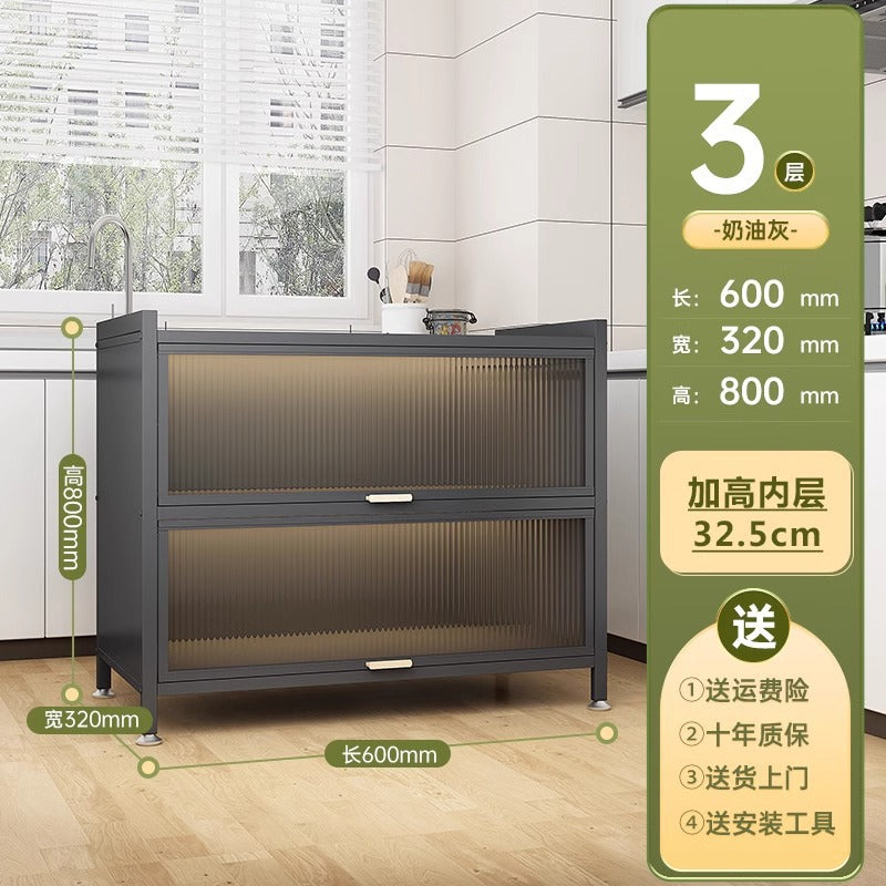 Kitchen storage rack multi-function microwave oven storage cabinet floor-standing multi-layer storage cabinet cupboard pot cupboard