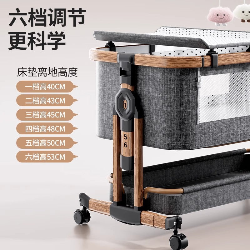 Baby crib mobile baby bed multifunctional patchwork large bed cradle newborn foldable portable for home