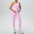 New arrival: barely-there feel, tight-fitting yoga set - one-shoulder, beautiful back, high-waisted, butt-lifting workout leggings - quick-dry running & fitness apparel