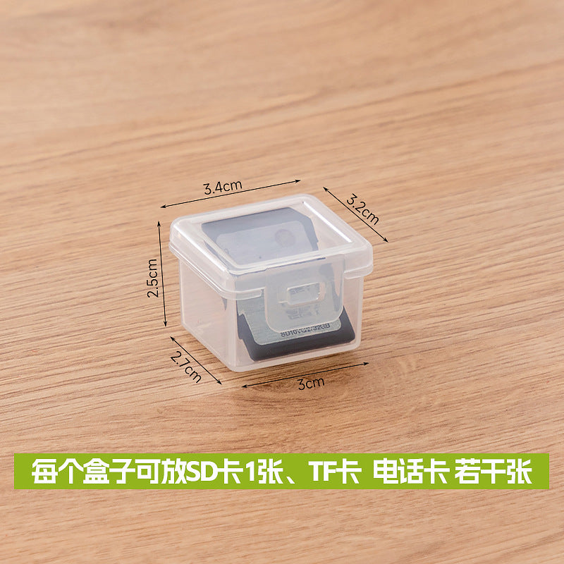 Memory SD card storage box Transparent mini plastic dust-proof phone sim card tf card Portable battery storage box