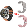 Round + silver brown leather + 2 silicone strips (super long standby time 30 days)