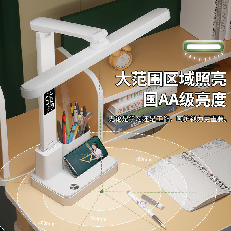 Led smart charging desk lamp - full spectrum eye protection, ideal for studying, reading, and homework - perfect for students, desks, and dorm rooms