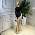 European and american cross-border women's fashion:  summer new arrival - elegant round neck, patchwork ruched bodycon long sleeve dress