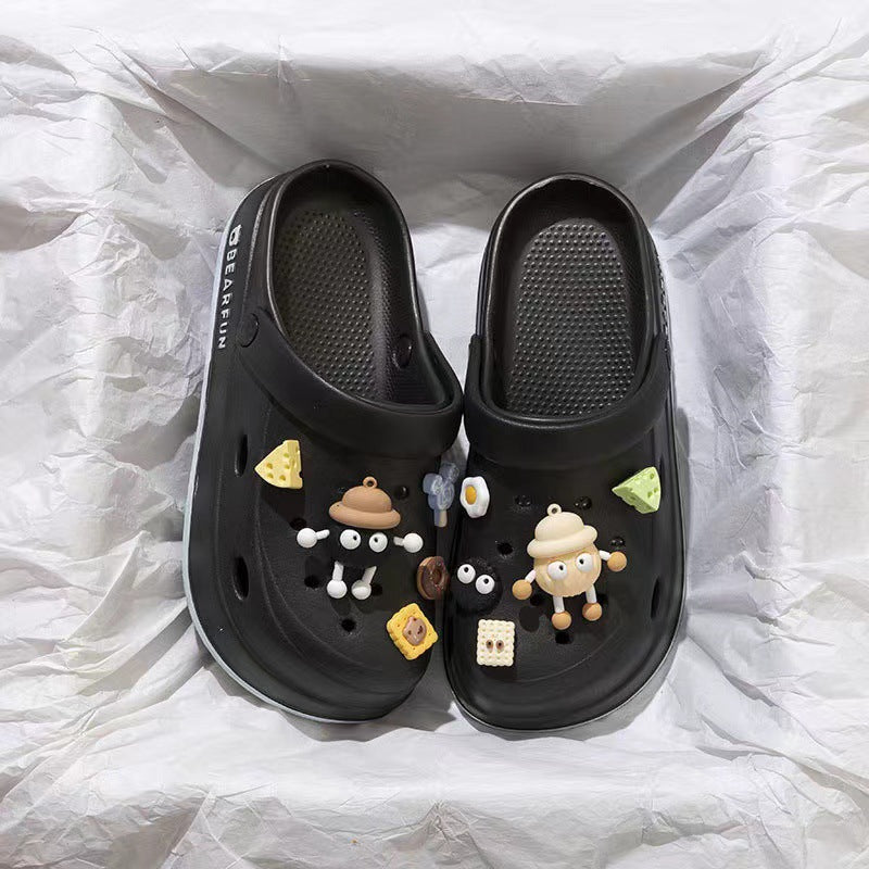 New arrivaleva clogs shoes for women summer couple outwearcute briquettes feel like stepping on shit, non-smelly feet non-slip beach sandals