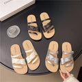 2025 new fashion summer flat sandals women's outdoor vacation versatile bow student beach sandals
