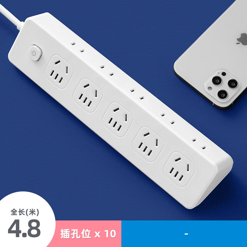Side socket multi-function power strip with long cable usb plug-in board plug-in board for home student dormitory drag-in board