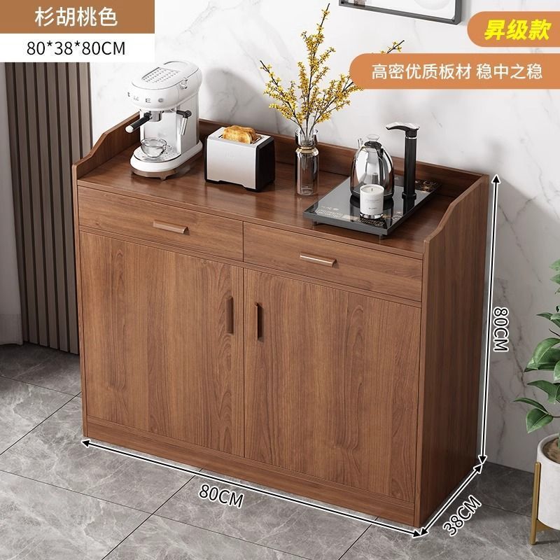 Solid wood tea cabinet, dining side cabinet integrated against the wall, new household kitchen cabinet, dining preparation cabinet, locker, storage cabinet