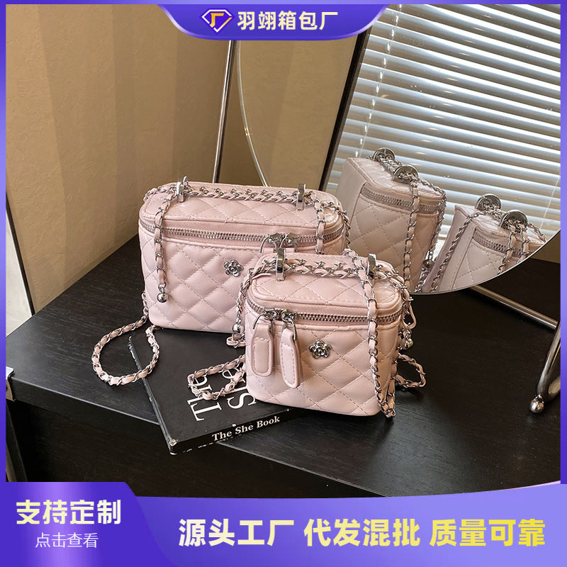 Foreign trade rhombus chain bag women's 2025 new summer niche shoulder messenger bag Korean version popular box bag