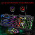 Miwolf t806 metal iron plate mechanical feel gaming keyboard and mouse combo - wired, rgb backlit, floating keycaps