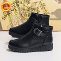 Winter slip-on fleece-lined cotton shoes heattech ladieswear shoes non-slipthickened cotton shoes for middle-aged and elderly people flatsnon-slip granny shoes