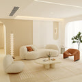 Three-seater sofa + shell chair + smiling chair + cloud coffee table, includes throw pillows