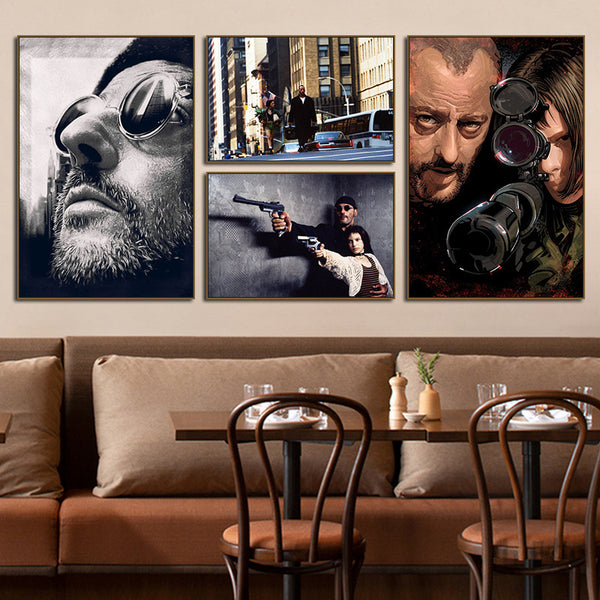 This killer is not too cold hanging painting cafe private cinema role play tabletop game decorative painting European and American movie poster mural