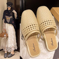 French square toe cut out toe slippers for women summer 2026 new arrivalfashionk-styleclassysenseoutwear shallow half sandals
