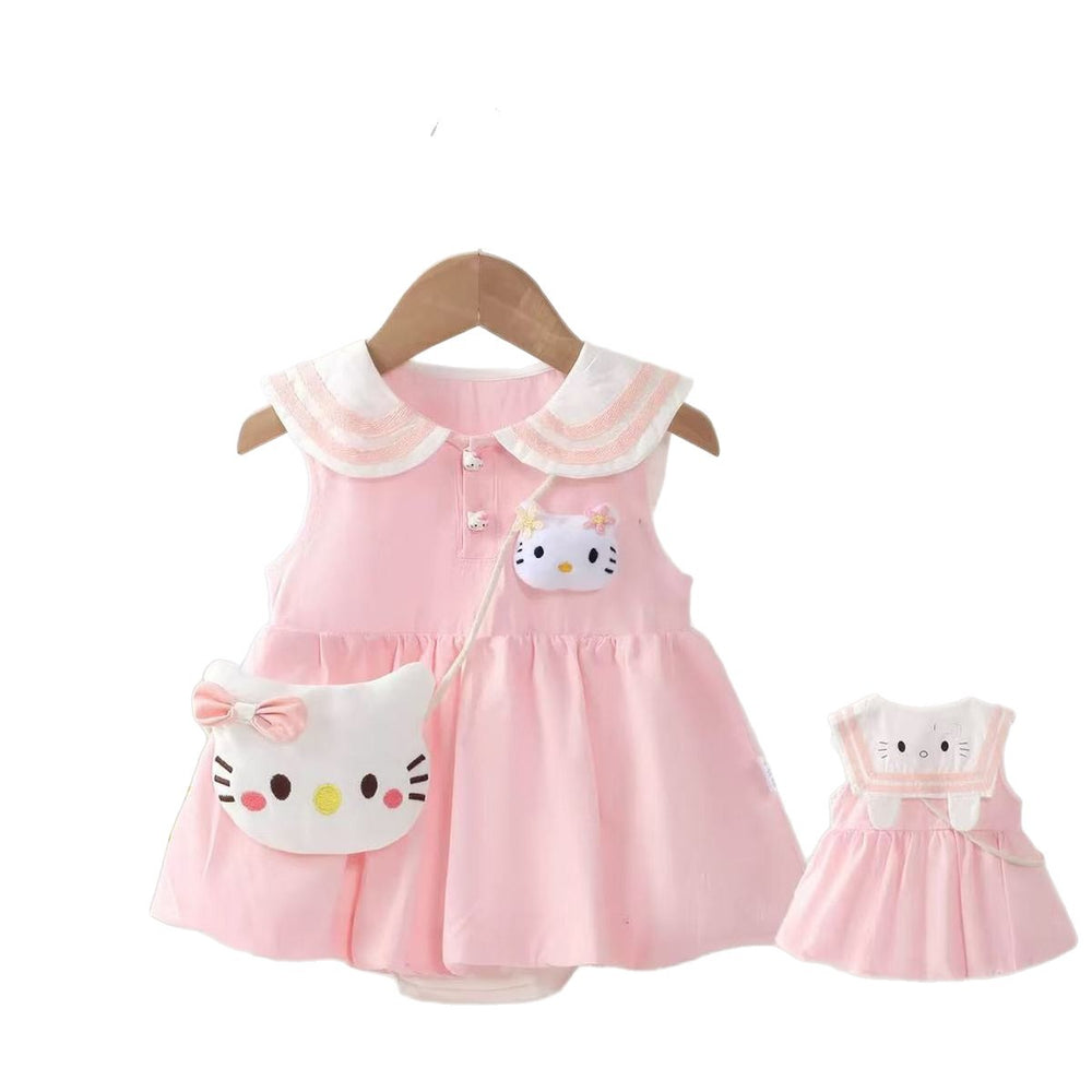 Summernew arrival cartoon baby girl bag butt skirt 100 days sweet baby clothes triangle romper summer clothes one year old romper
