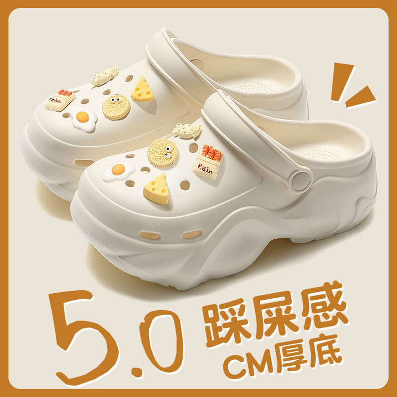 Women's clogs summer outdoor wear 2026 new eva beach seaside non-slip anti-odor thick sole height increasing sandals