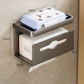 Gunmetal gray - double tissue box holder [space aluminum + carbon steel]