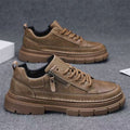Men's spring new arrivals: men's athletic & casual sneakers - versatile, waterproof, non-slip black leather shoes - leather upper, work-ready trendy footwear
