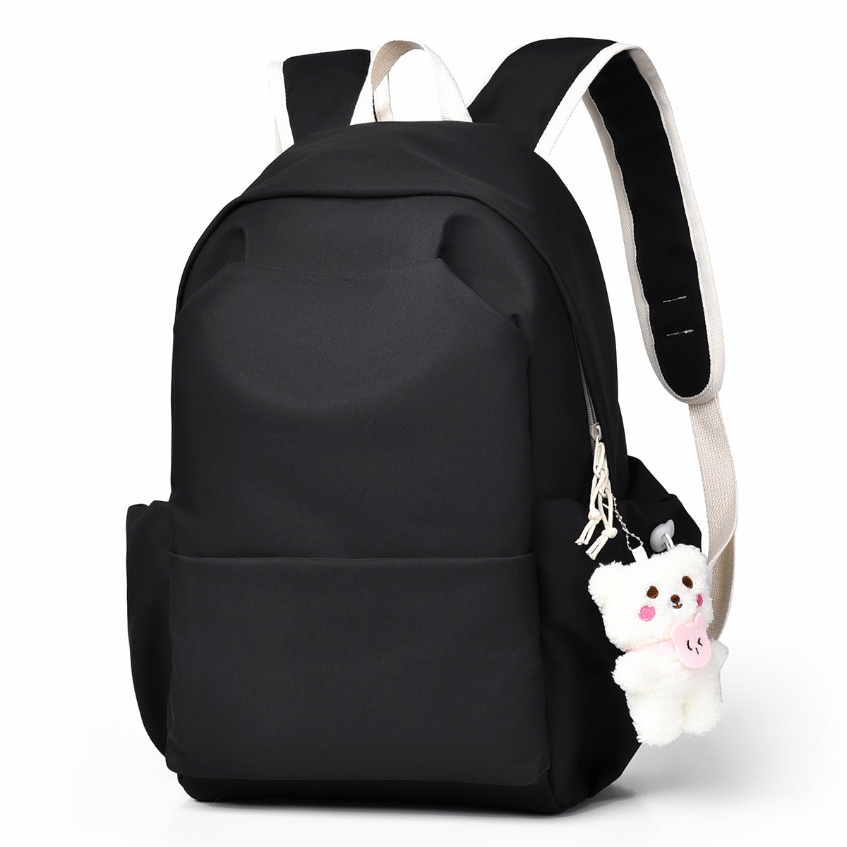 Casual men's and women's same backpack, cute pendant, student backpack, daily leisure large-capacity multi-functional backpack.