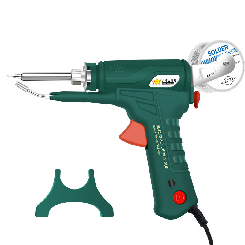 Cross-border convenient solder gun inner heating manual tin feeding handheld set automatic 60W electric soldering iron temperature regulation