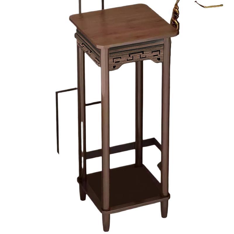 Pothos solid wood flower stand living room bedroom coffee table for homemovable small table sofa side table side cabinet extremely narrow coffee table stand
