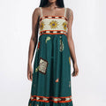 cross-border e-commerce european and american women's clothing: new summer collection - ethnic print casual camisole maxi dress
