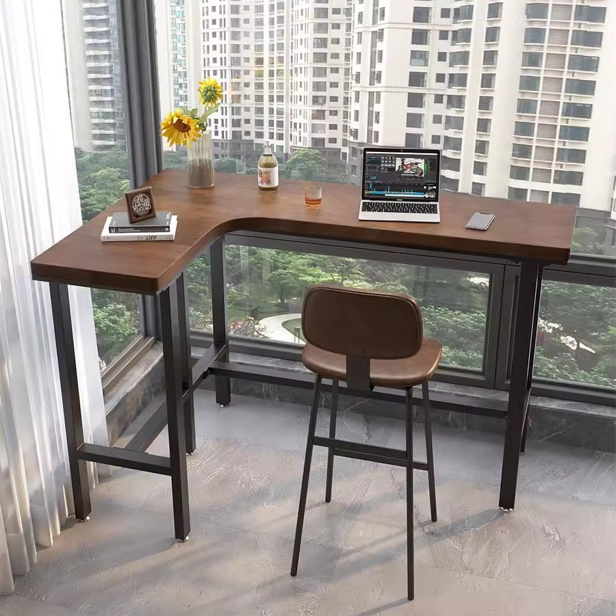 Balcony corner bench table casual solid wood l-shaped partition bar desk against the corner bedroom workbench for home