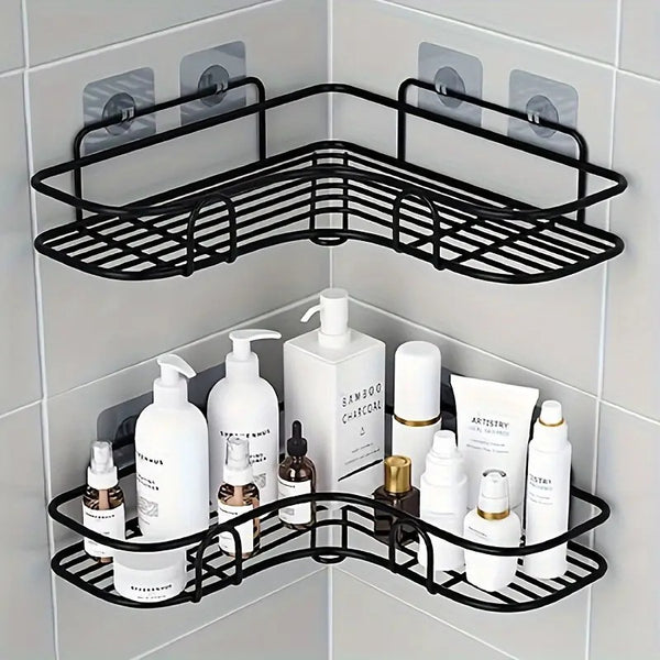 Toilet rack, toilet toilet, no punching, wall hanging, seamless multi-functional wrought iron triangular strip storage rack