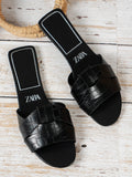 Za cross-border plus size  summer new women's slippers - export quality, criss-cross flat sandals, simple and versatile slippers