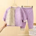 Kids school uniform handy gadgetfall and winternew arrival three-layer quilted cotton boys' cotton coat fleece-linedthickened inner layer girl's cotton jacket type a