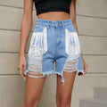 european and american women's clothing  cross-border trade independent website  new personalized tassel washed denim shorts