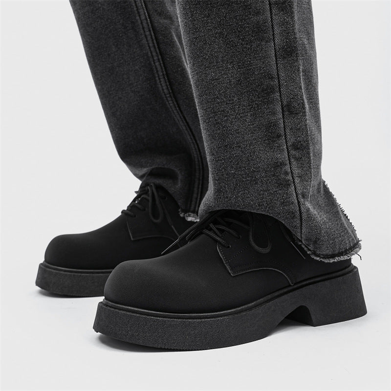 Thick sole big toe shoes british couple martin classy sense business leather shoes height-increasing casual leather shoes handsome derby men's shoes
