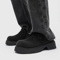 Men's leather shoes: new spring collection - parisian-inspired, niche retro derby style, high street british, chunky sole, casual, fashionable, and trendy oxfords