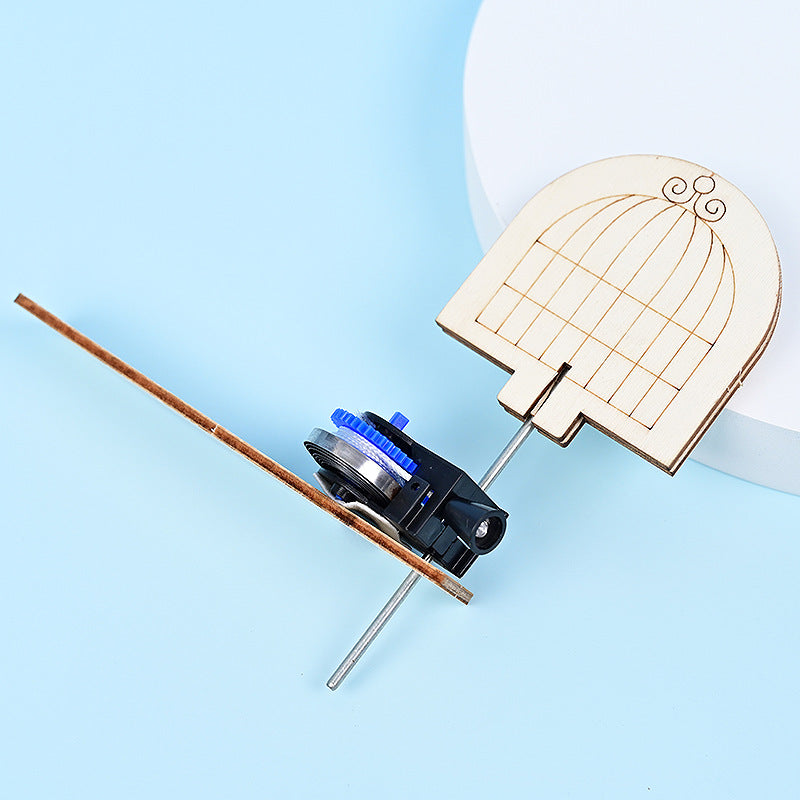 Wooden cage bird primary school students physical equipment stem puzzle classroom small production children's creative science small experiment