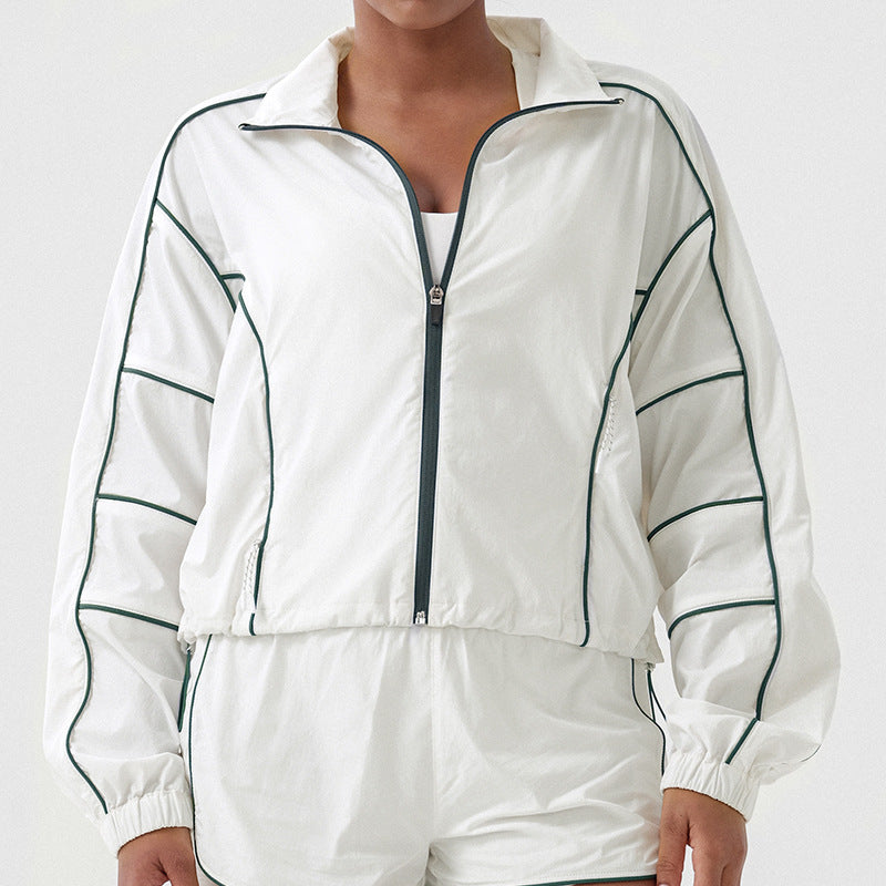 New quick-dry tennis jacket women's running long sleeve t-shirt sports top outdoor badminton slimming fitness apparel