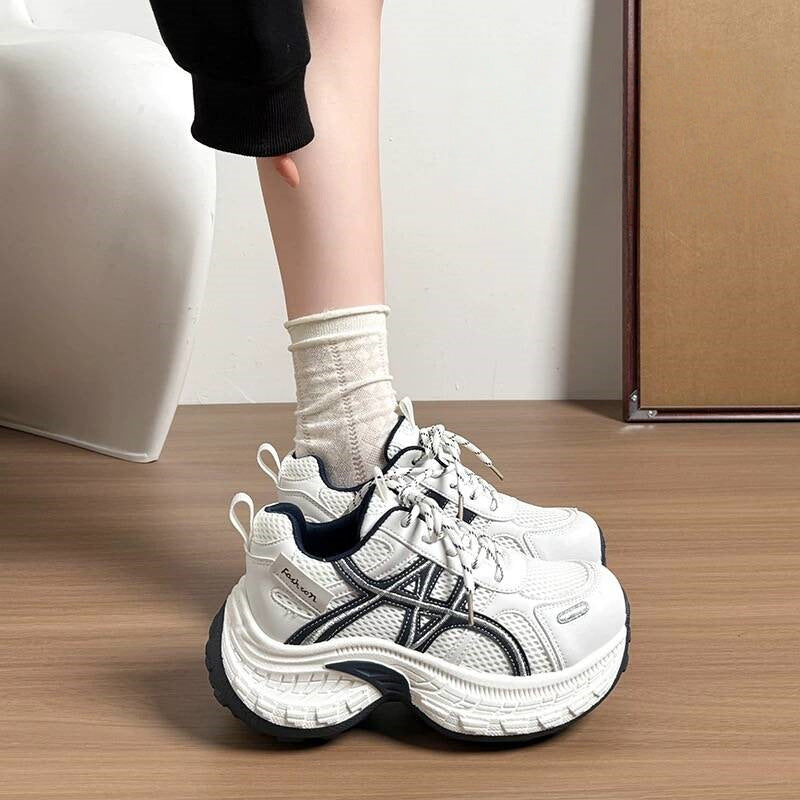 Petitesthick soledad shoes women's 2026springnew arrivalaccessible luxurybest selling breathable sports heightening casualwhite shoes