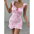 cross-border new women's fashion retro off-shoulder sweet date dress