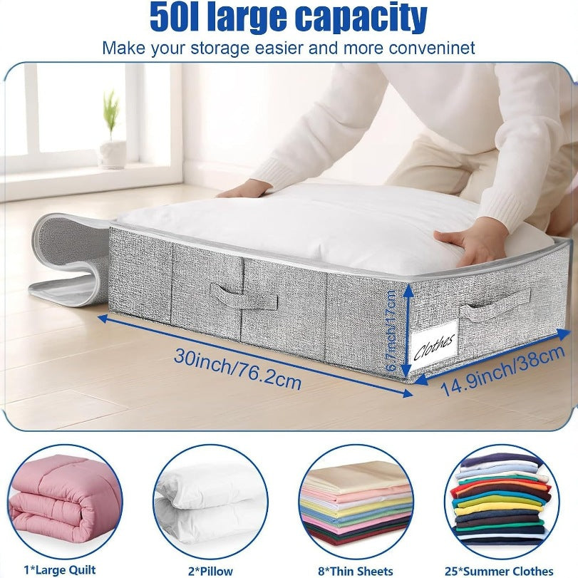 bed transparent storage box blanket clothing shoes finishing bag cationic with zipper compartment storage box