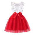 Girls' dress for toddlers and young children, pearl flower bow mesh dress