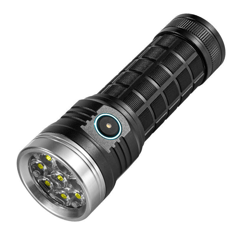 Cross-border outdoor camping flashlight, multi-functional camping fishing light, bright and long battery life 8-eye flashlight