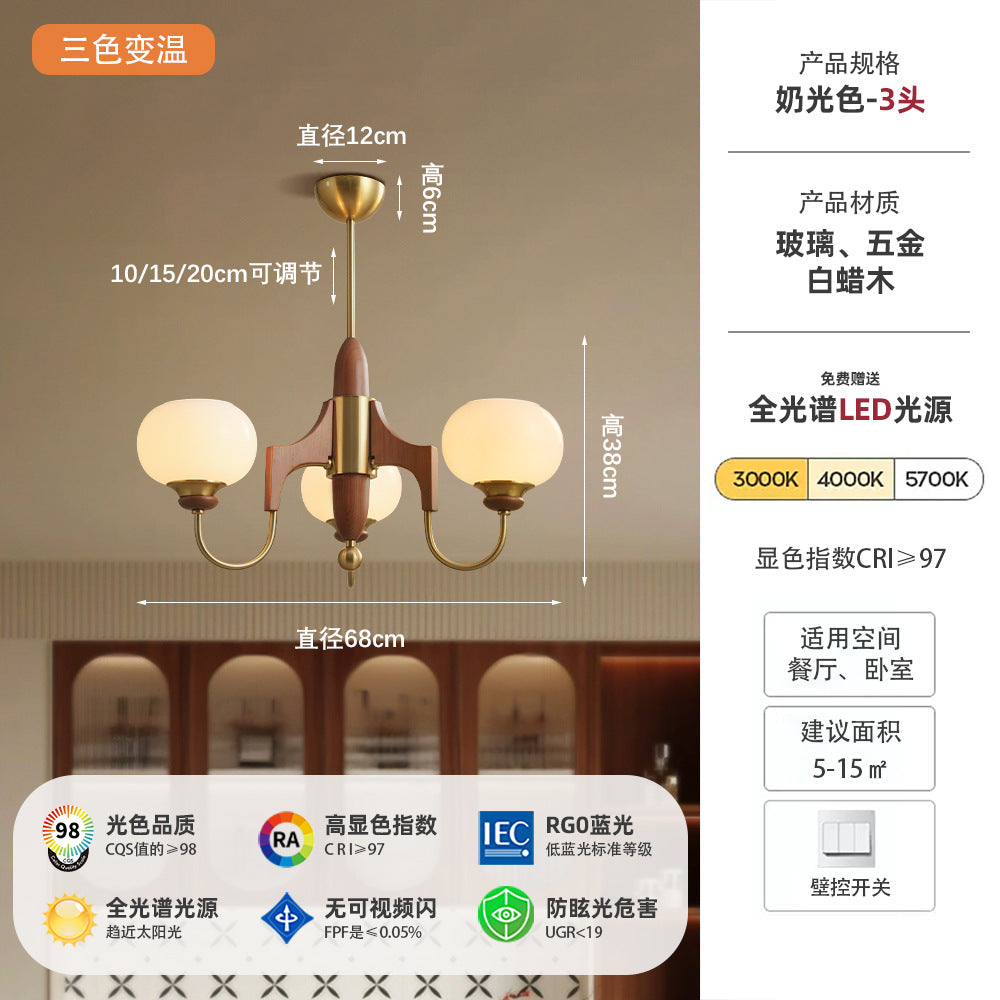 Medieval French retro chandelier bedroom living room main light new Chinese American simple study restaurant lighting wholesale