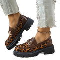 plus size slip-on leopard print loafers for women  spring & fall new arrivalthick soleflats british style small leather shoes for women