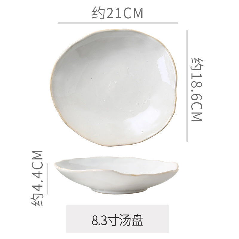Vintage chic dinnerware set - restaurant, hotel, and home use - unique shaped dessert plates, pastry bowls, and rice bowls - wholesale