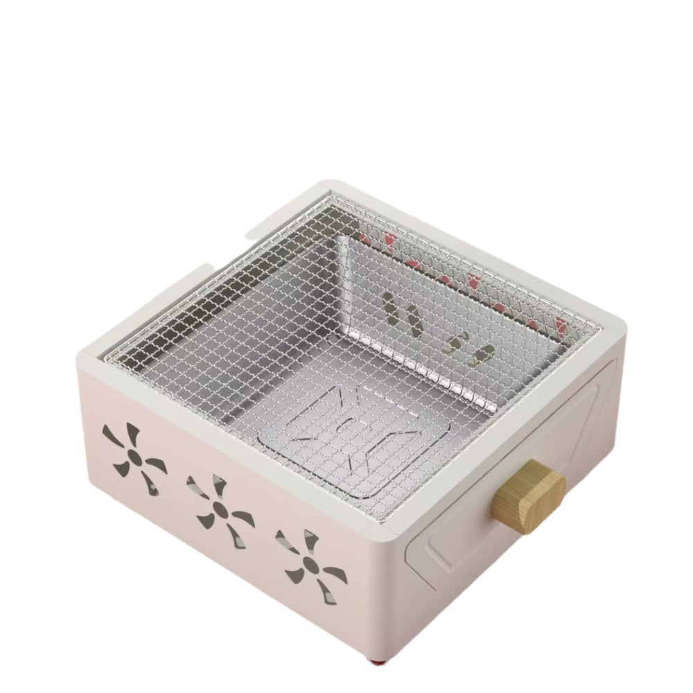 Square bbq grill multifunctional charcoal grill bbq rack fire pit tea brewing outdoor patio portable camping cookware