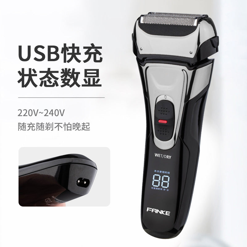 Reciprocating shaver, washable razor with floating heads, 7-day no-hassle returns, fully washable