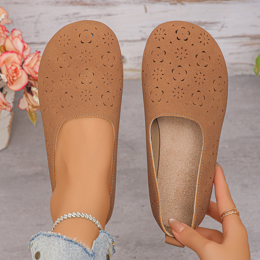 Fashionexportnew arrivalplus sizecut outlow ankleflats women's retro soft bottom breathable slip-on loafers bean shoes